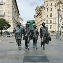 Statues of the Beatles in Liverpool.