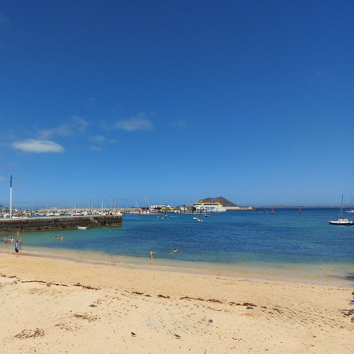 Photo of Los Lobos island taken from Fuerteventura.