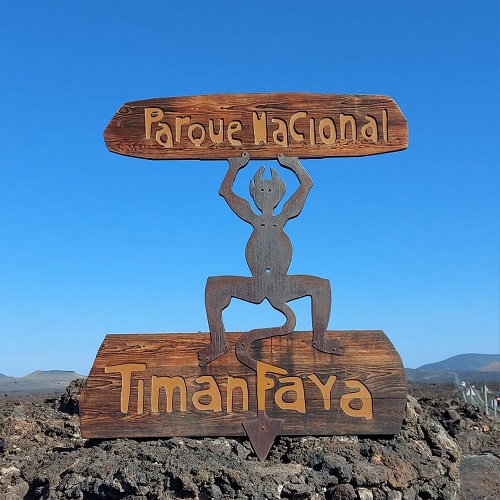 Photo of sign at Timanfaya National Park.